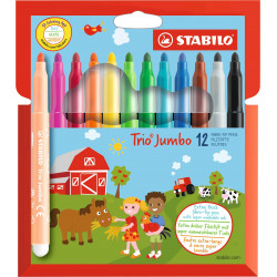 4006381492560 - TRIO JUMBO 12 FEUTRES COLORIS ASSORTIS