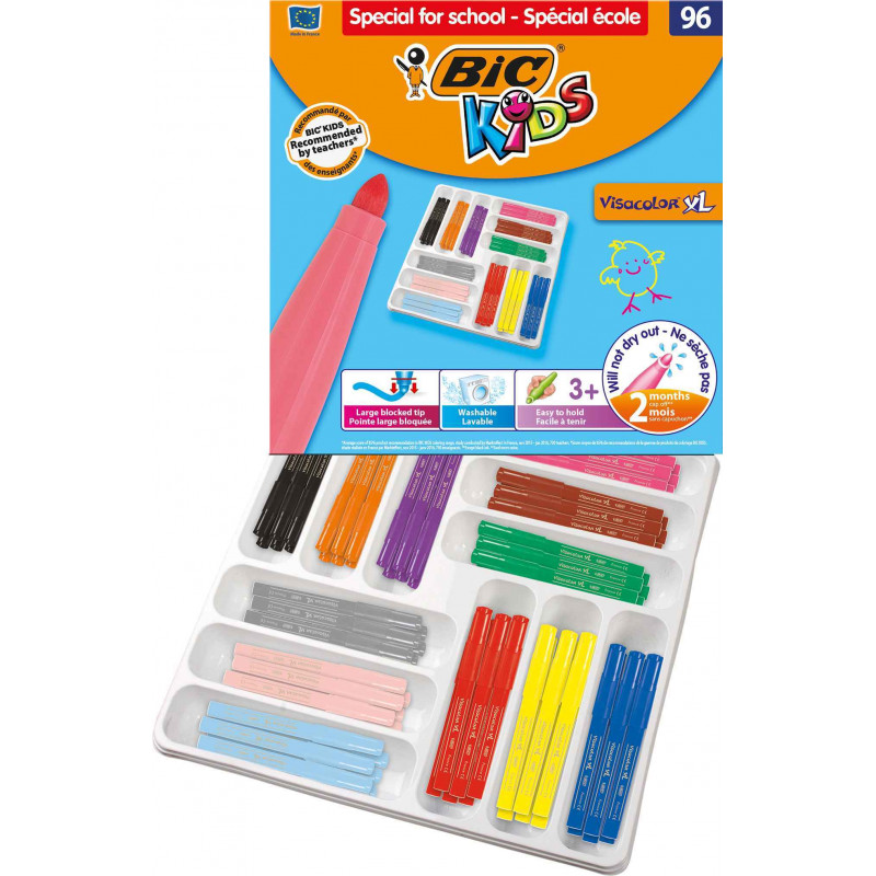 3086124001045 - VISACOLOR XL CLASSPACK 96 FEUTRES COLORIS ASSORTIS