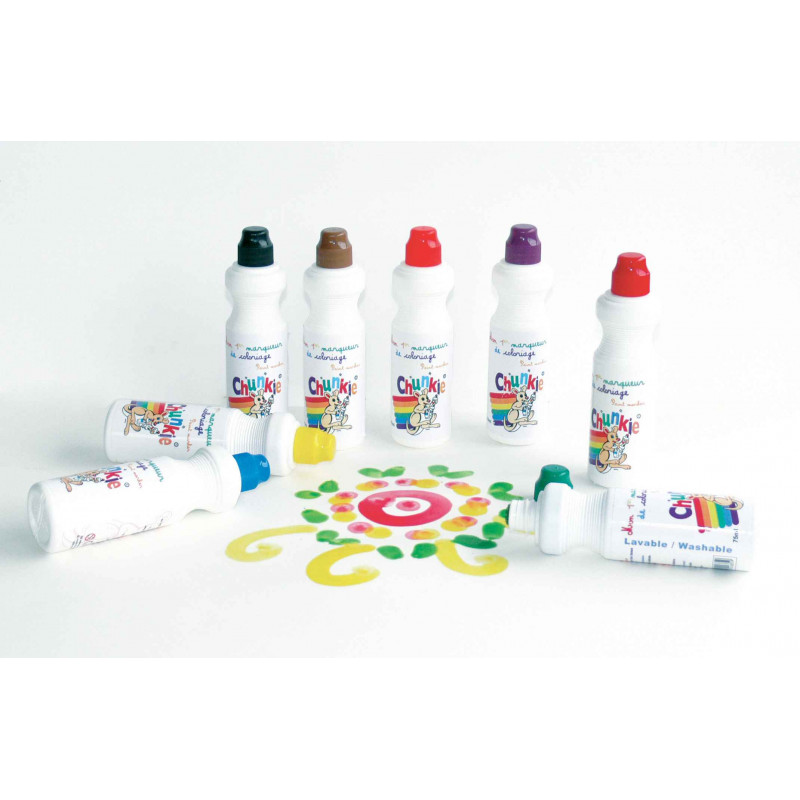 3700010416279 - MARQUEURS DE COLORIAGE CHUNKIE 8 FLACONS COLORIS ASSORTIS