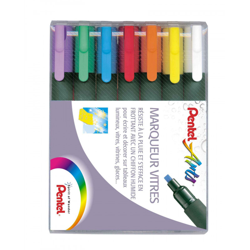3474377260010 - WET ERASE 7 MARQUEURS VITRES COLORIS ASSORTIS