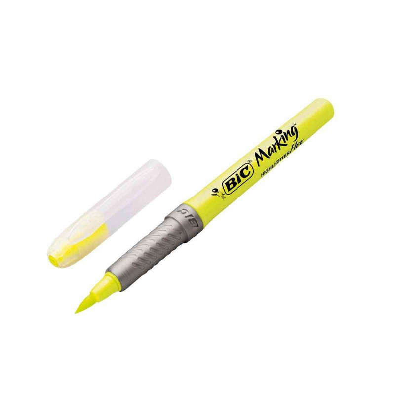 0070330355200 - SURLIGNEUR POINTE PINCEAU JAUNE BIC MARKING
