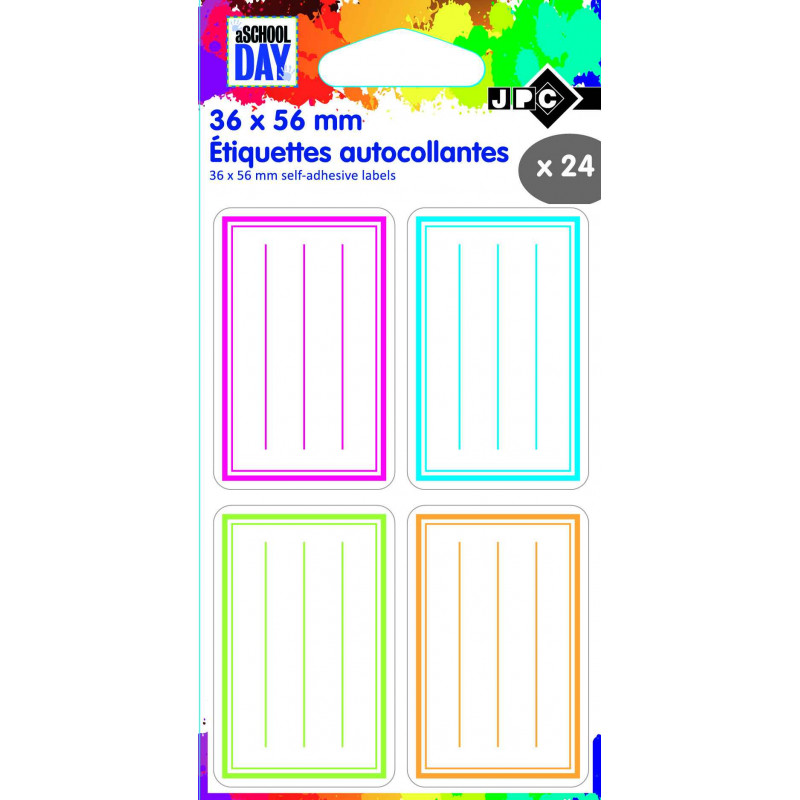 3701254712455 - 24 ÉTIQUETTES ÉCOLIER 4 COULEURS 1ER PRIX