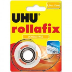 4026700369755 - ROLLAFIX ADHÉSIF DOUBLE FACE 12MMX6M SUR DÉVIDOIR