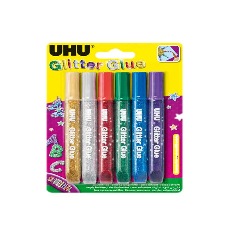 4026700390407 - GLITTER GLUE 6 TUBES 10ML COLORIS CLASSIQUES