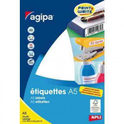 3270241008173 - 300 ÉTIQUETTES BLANCHES ENLEVABLES 19X38MM PLANCHES A5