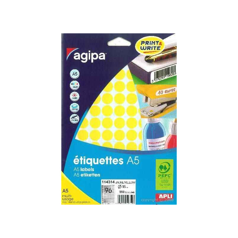3270241143140 - 960 PASTILLES Ø15MM JAUNE