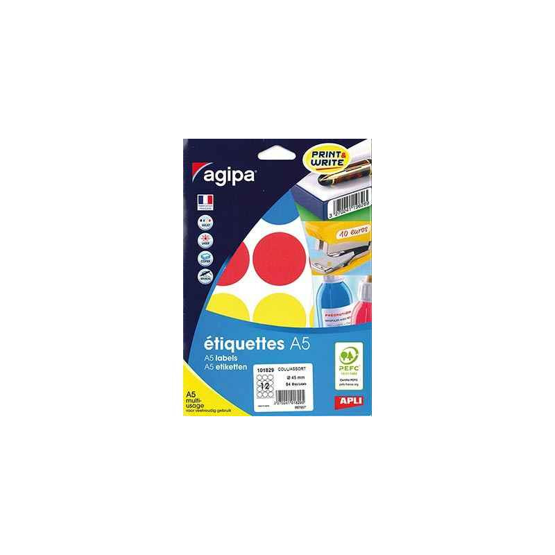 3270241018295 - 84 PASTILLES Ø45MM COLORIS ASSORTIS