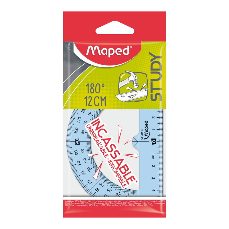 - STUDY SHOCK RAPPORTEUR INCASSABLE 12CM 180°