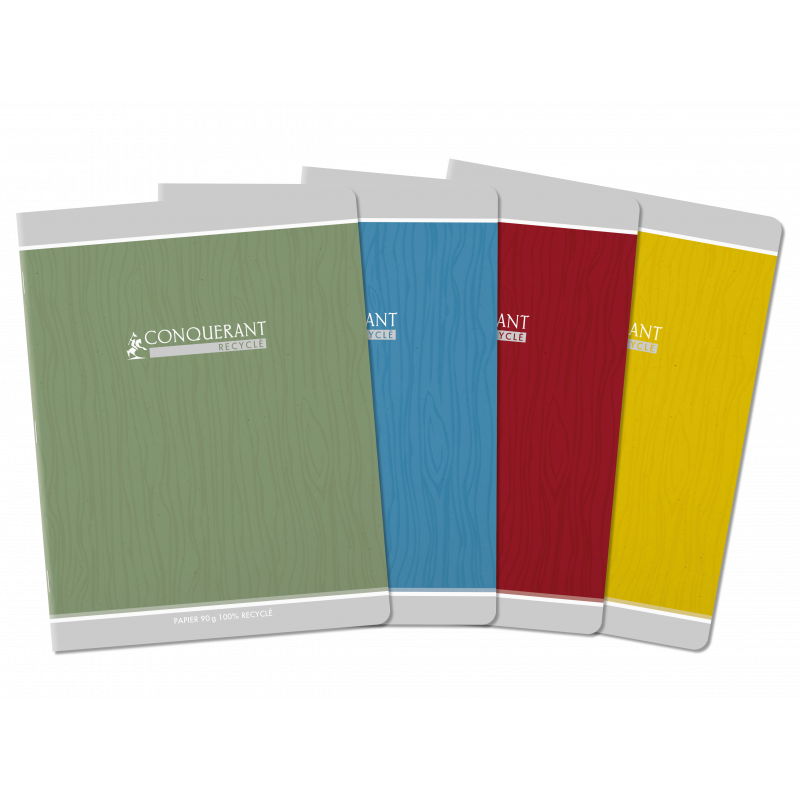 3020120186276 - CAHIER CONQUERANT CLASSIQUE AGRAFE 170X220 48P 90G SEYES RECYCLÉ