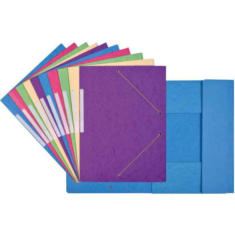 3297459128998 - 10 CHEMISES ÉLASTIQUE 3 RABATS CARTE COLORIS PASTELS