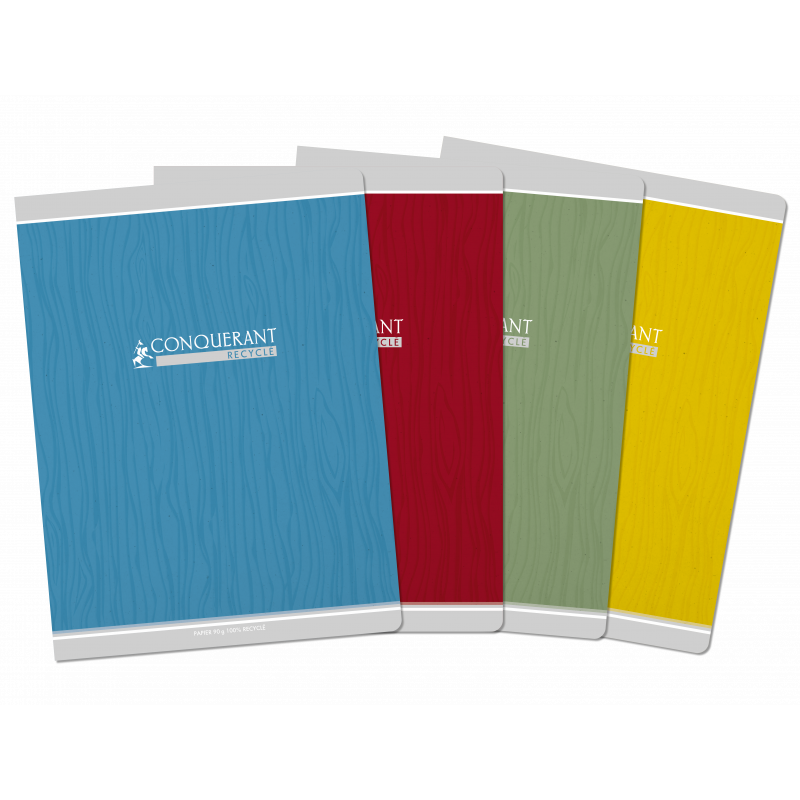 3020120186351 - CAHIER CONQUERANT CLASSIQUE AGRAFE 240X320 48P 90G SEYES RECYCLÉ