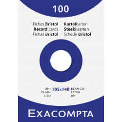 3130630133094 - 100 FICHES BRISTOLS 105X148 UNI BLANC
