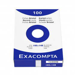 3130630133094 - 100 FICHES BRISTOLS 105X148 UNI BLANC