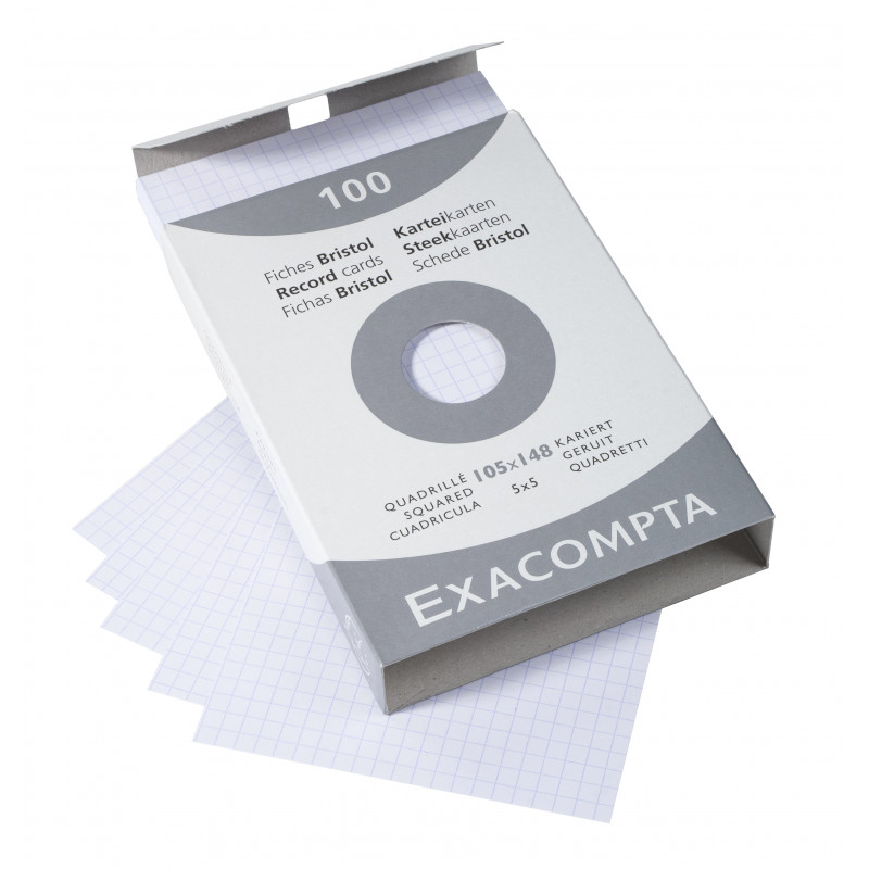 3130630132097 - 100 FICHES BRISTOLS 105X148 5X5 BLANC