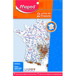 3154142554000 - 2 CARTES  DE FRANCE SUPERPOSABLES