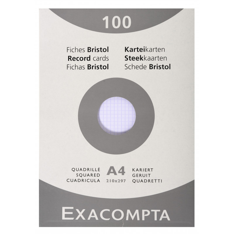 3130630132066 - 100 FICHES BRISTOLS 210X297 5X5 BLANC