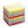 4001868099027 - BLOC CUBE PAPIER COLORIS ASSORTIS AVEC PLEXI