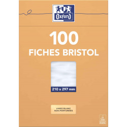 3130630132066 - 100 FICHES BRISTOLS 210X297 5X5 BLANC