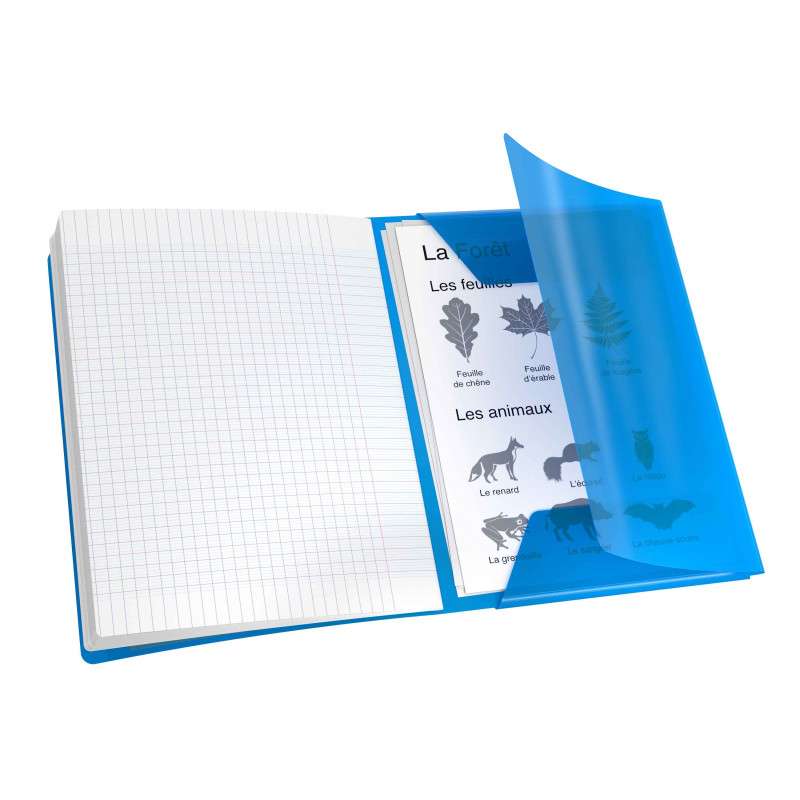 3020120122786 - CAHIER À RABAT BLEU 17X22 48P SÉYÈS