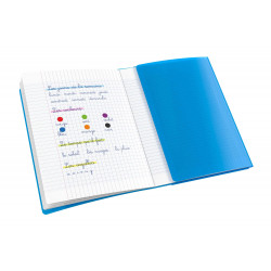 3020120122786 - CAHIER À RABAT BLEU 17X22 48P SÉYÈS