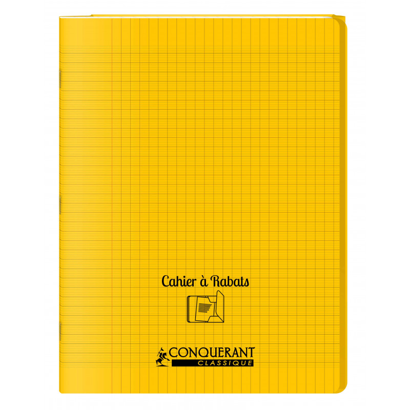 3020120089362 - CAHIER À RABAT JAUNE 24X32 48P SÉYÈS