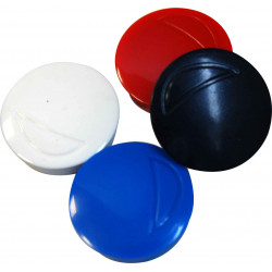 3701254704863 - 4 AIMANTS RONDS COLORIS ASSORTIS Ø30MM