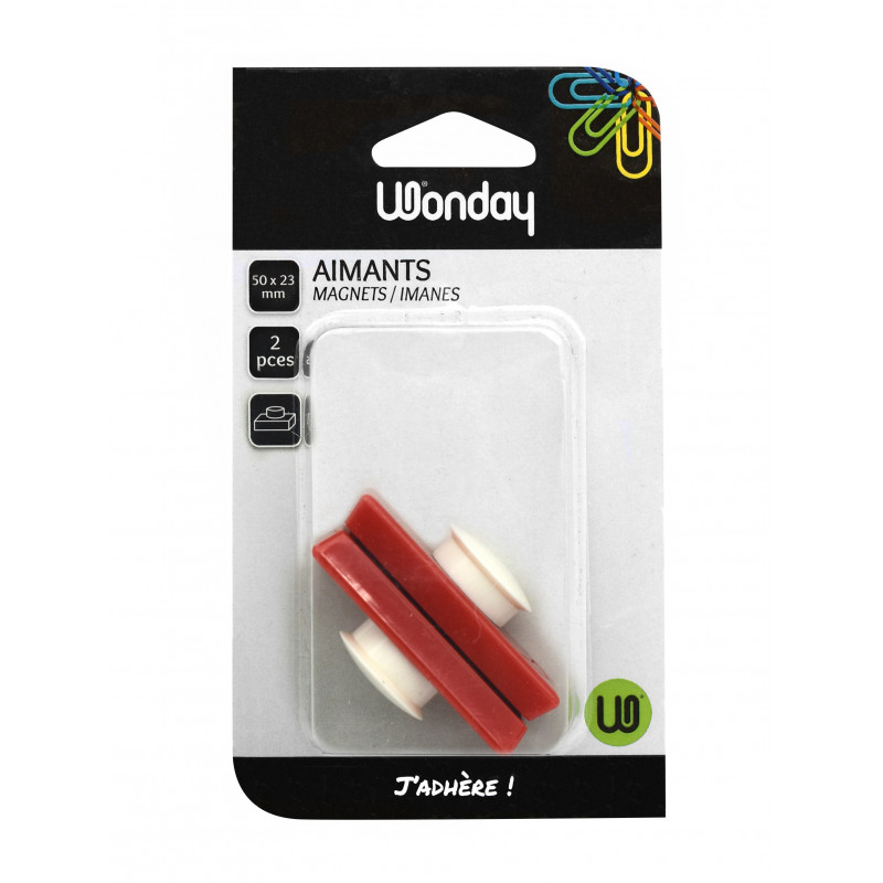 3701254708984 - 2 AIMANTS RECTANGLES GRANDE PUISSANCE AVEC TÊTON