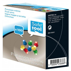 3701254705273 - 100 ÉPINGLES PUSH PINS COLORIS ASSORTIS