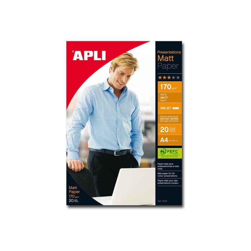 8410782104186 - 20F PAPIER PHOTO MAT RECTO-VERSO A4 170G