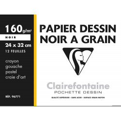 3329680967715 - POCHETTE 12F DESSIN NOIR 24X32 160G
