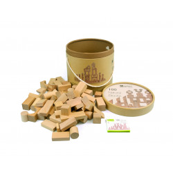 8416040161014 - BLOCS EN BOIS NATUREL 100 PIÉCES