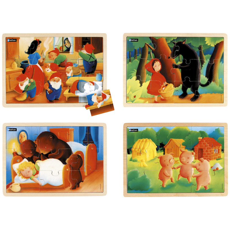 3133093871527 - LES CONTES N°2 LE LOT DE 4 PUZZLES