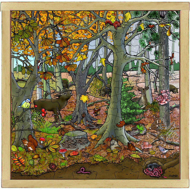 8718229008494 - PUZZLE LA FORÊT AUTOMNE/HIVER