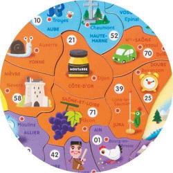 3700217354800 - PUZZLE CARTE DE FRANCE MAGNÉTIQUE